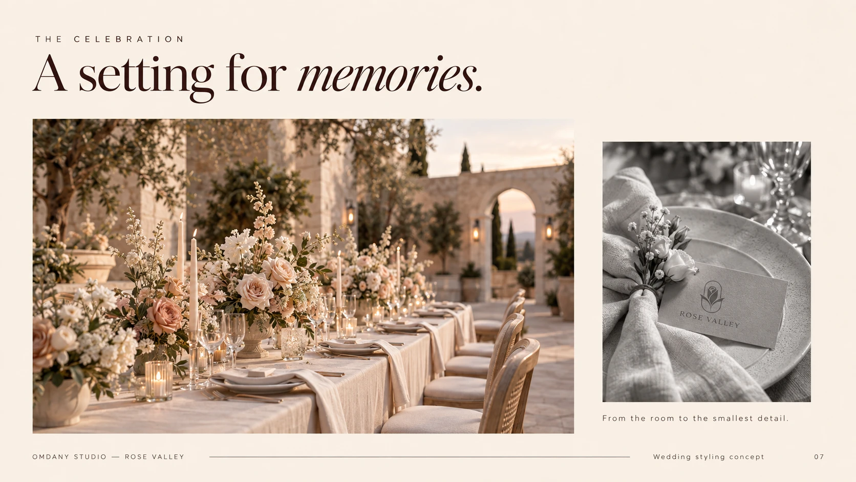ROSE VALLEY wedding styling visualization