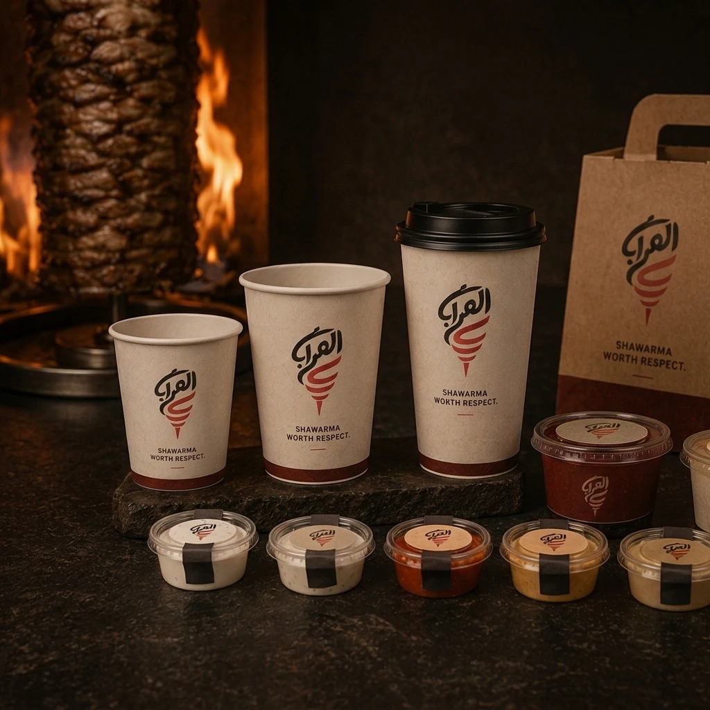 AL ARAB cups and sauce packaging
