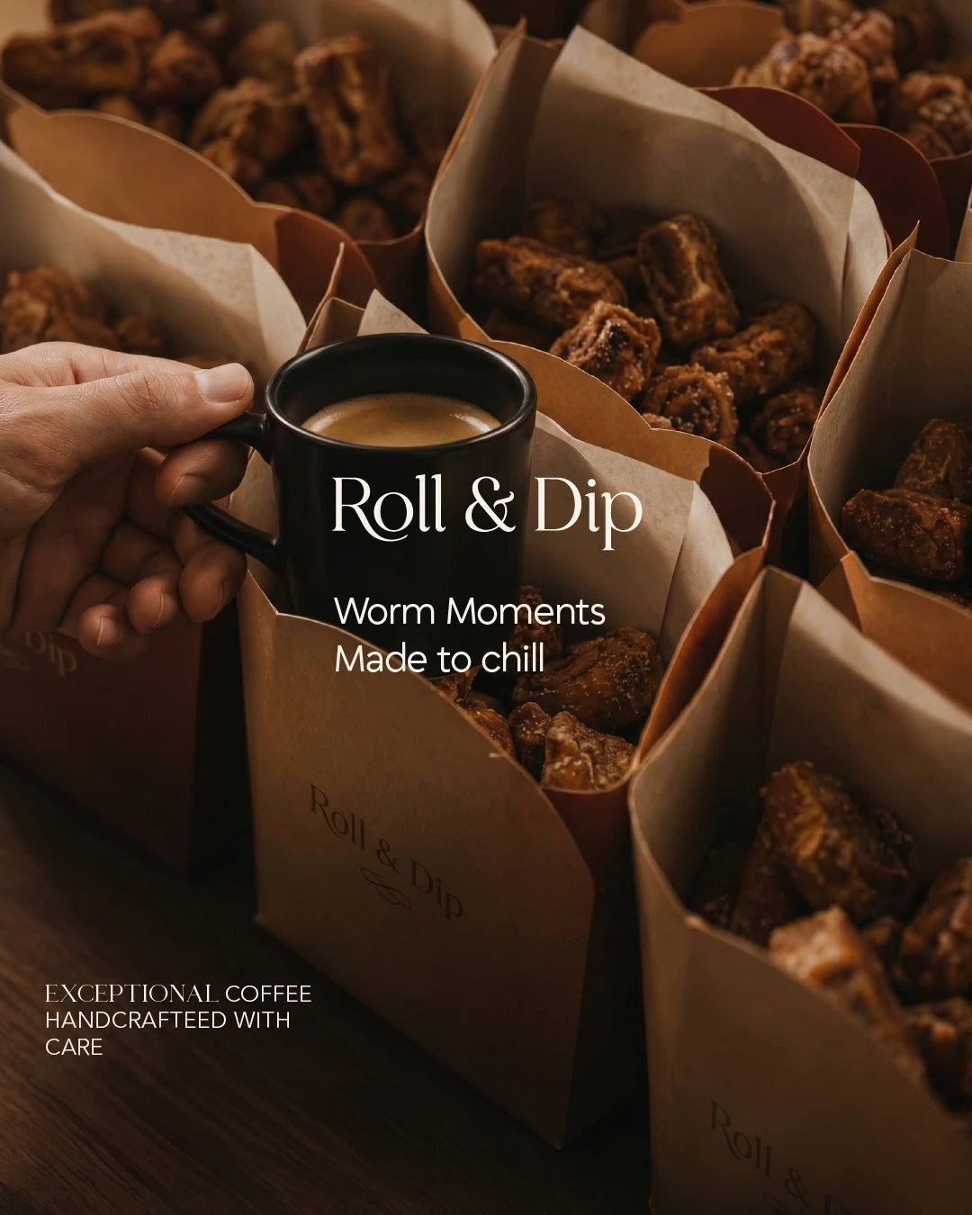 Coffee and cinnamon rolls social media design